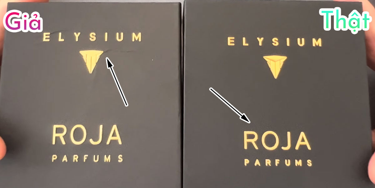 kiểm tra Roja Elysium chính hãng qua phần vỏ hộp