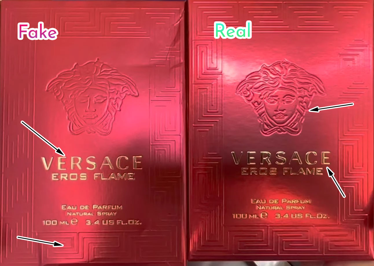 kiểm tra Versace Eros Flame chính hãng qua phần vỏ hộp