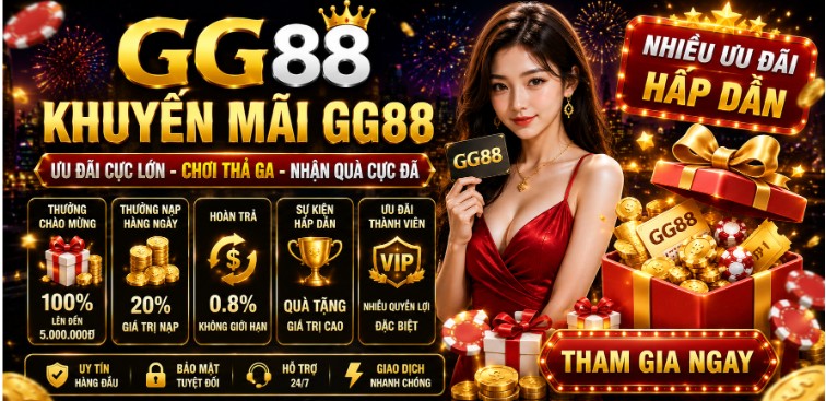 GG88 - Khuyến Mãi GG88 Mới Nhất Với Nhiều Ưu Đãi Hấp Dẫn